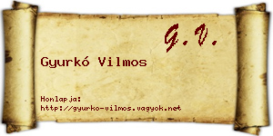 Gyurkó Vilmos névjegykártya