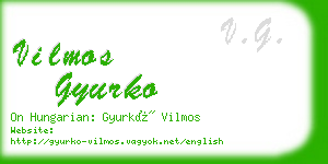 vilmos gyurko business card